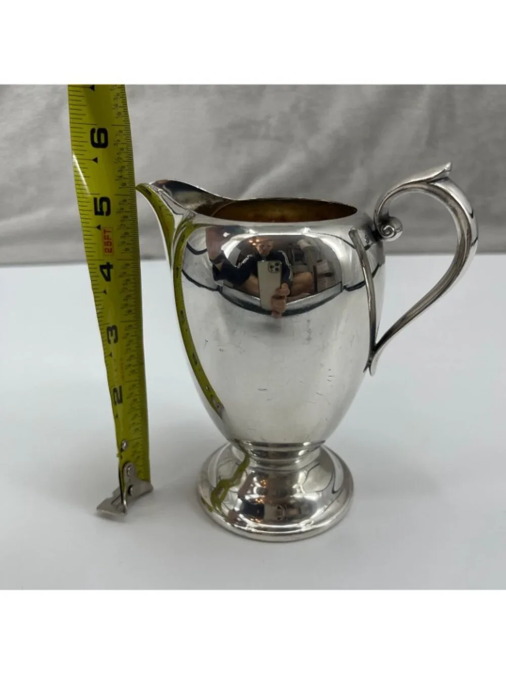 Gorham Vintage Silverplate 3/4 Pint Creamer Pitcher YC474 5.5 Inch No Monogram